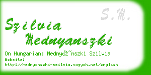 szilvia mednyanszki business card